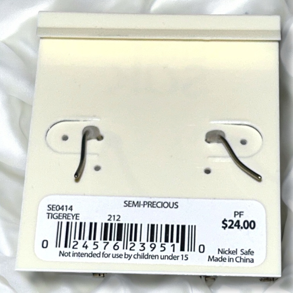 The Sak Tigers Eye Dangle Earrings Gold Dangle New - Picture 3 of 4